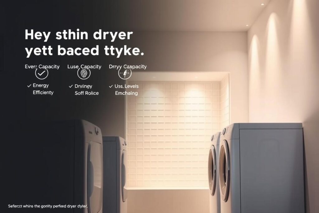 A modern, minimalist design depicting the key purchase criteria for the ideal vented dryer. In the foreground, sleek white appliances and intuitive control panels. The midground showcases energy efficiency ratings, drying capacity, and noise levels. In the background, a clean, bright interior with a subtle grid pattern, conveying the thoughtful engineering behind the product. Warm lighting casts a soft glow, highlighting the attention to detail. The composition strikes a balance between functionality and aesthetic appeal, reflecting the sophisticated consumer's priorities when selecting the perfect vented dryer. A modern, minimalist design depicting the key purchase criteria for the ideal vented dryer. In the foreground, sleek white appliances and intuitive control panels. The midground showcases energy efficiency ratings, drying capacity, and noise levels. In the background, a clean, bright interior with a subtle grid pattern, conveying the thoughtful engineering behind the product. Warm lighting casts a soft glow, highlighting the attention to detail. The composition strikes a balance between functionality and aesthetic appeal, reflecting the sophisticated consumer's priorities when selecting the perfect vented dryer.